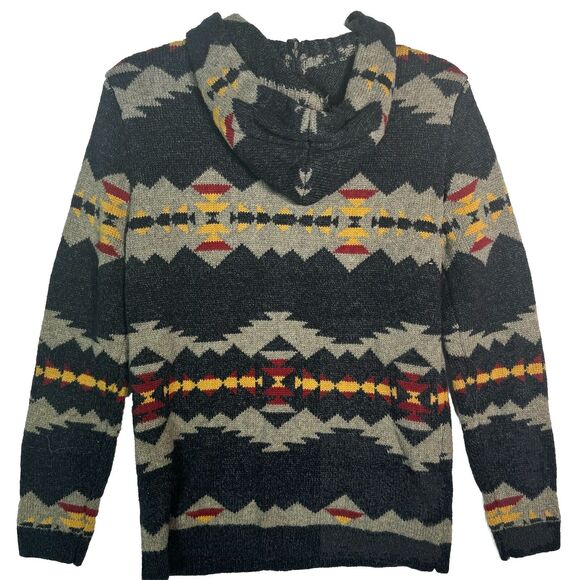 American Eagle Sweater Hoodie Southwest Aztec Knit Cotton Henley Men’s XS - Picture 4 of 4